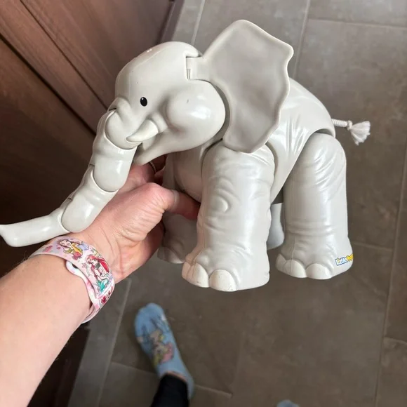 White Elephant Figurine Accent with Yellow Bird Detail - Picture 3 of 4